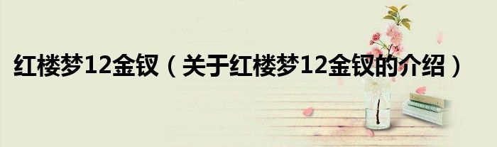 红楼梦12金钗（关于红楼梦12金钗的介绍）