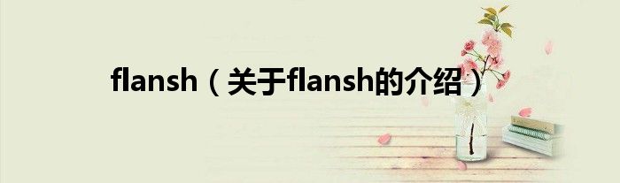 flansh（关于flansh的介绍）