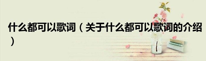什么都可以歌词（关于什么都可以歌词的介绍）