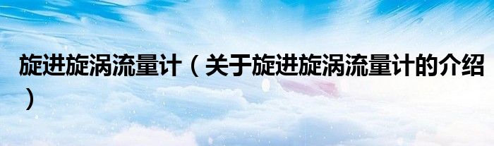 旋进旋涡流量计（关于旋进旋涡流量计的介绍）