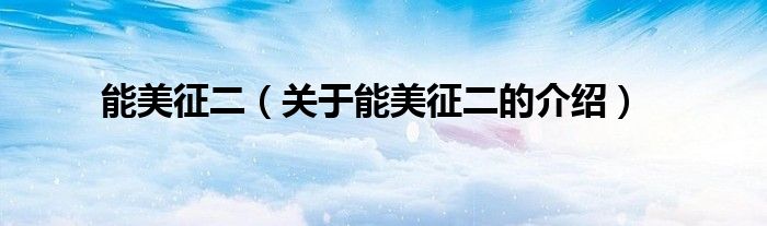 能美征二（关于能美征二的介绍）