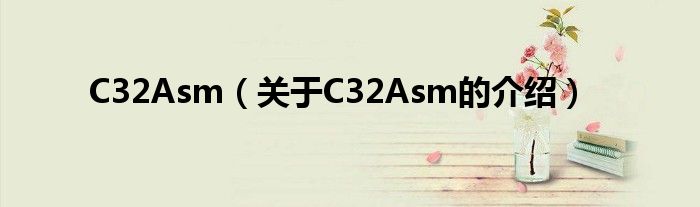 C32Asm（关于C32Asm的介绍）