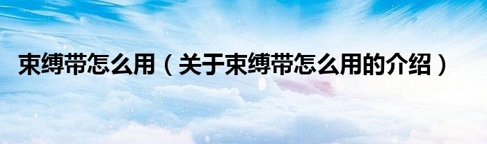 束缚带怎么用（关于束缚带怎么用的介绍）
