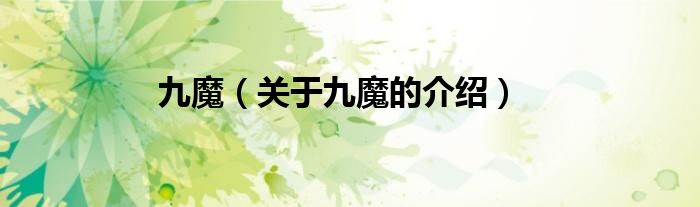 九魔（关于九魔的介绍）