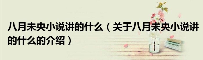 八月未央小说讲的什么（关于八月未央小说讲的什么的介绍）
