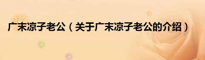 广末凉子老公（关于广末凉子老公的介绍）