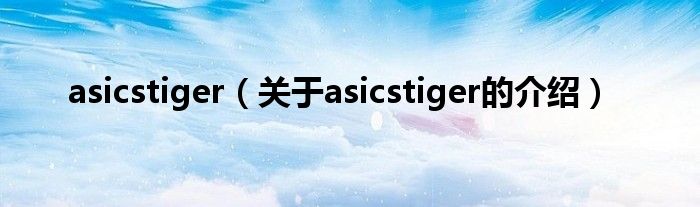 asicstiger（关于asicstiger的介绍）