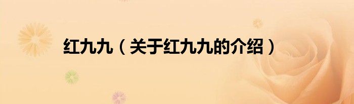 红九九（关于红九九的介绍）