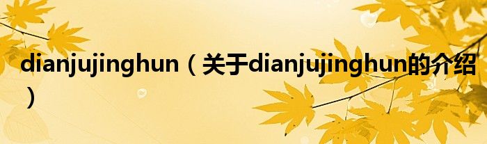 dianjujinghun（关于dianjujinghun的介绍）