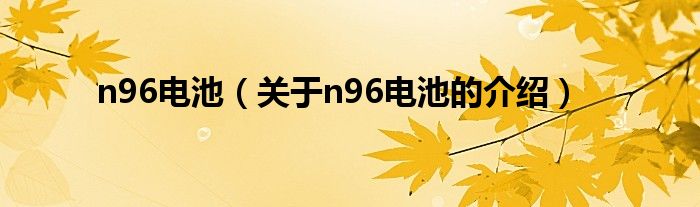 n96电池（关于n96电池的介绍）