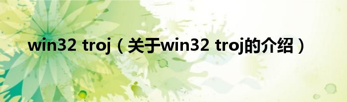 win32 troj（关于win32 troj的介绍）