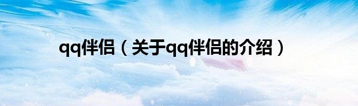 qq伴侣（关于qq伴侣的介绍）