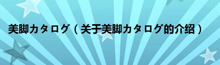 美脚カタログ（关于美脚カタログ的介绍）