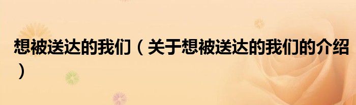 想被送达的我们（关于想被送达的我们的介绍）