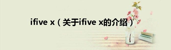 ifive x（关于ifive x的介绍）