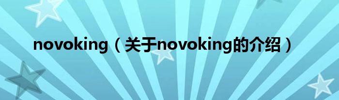 novoking（关于novoking的介绍）