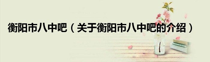 衡阳市八中吧（关于衡阳市八中吧的介绍）