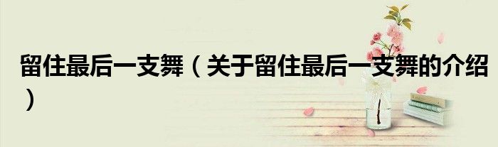 留住最后一支舞（关于留住最后一支舞的介绍）