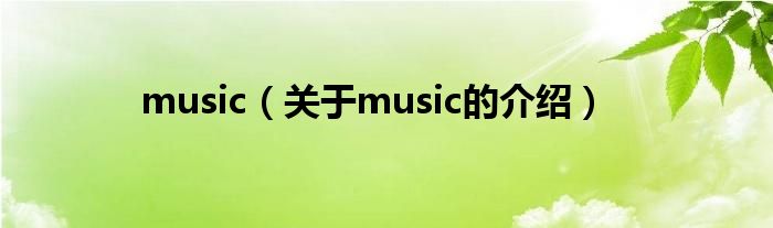 music（关于music的介绍）