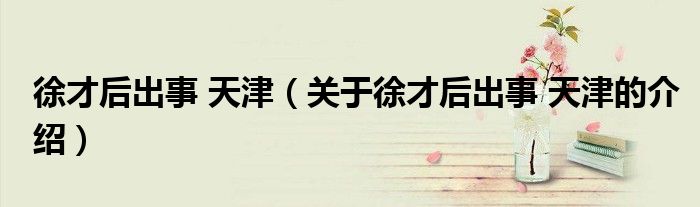 徐才后出事 天津（关于徐才后出事 天津的介绍）