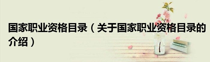 国家职业资格目录（关于国家职业资格目录的介绍）