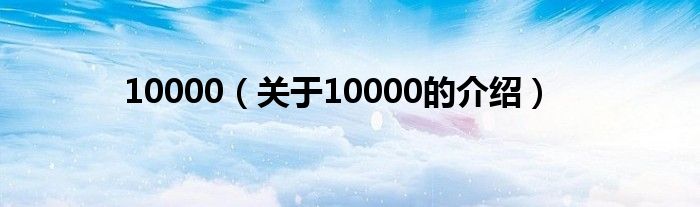 10000（关于10000的介绍）