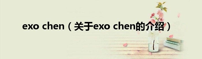exo chen（关于exo chen的介绍）