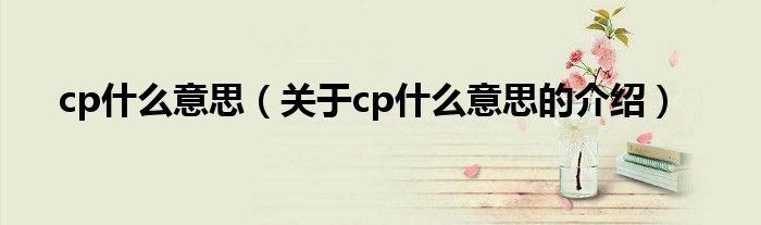 cp什么意思（关于cp什么意思的介绍）