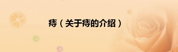 痔（关于痔的介绍）