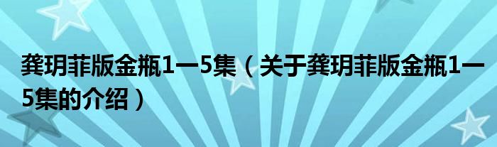 龚玥菲版金瓶1一5集（关于龚玥菲版金瓶1一5集的介绍）