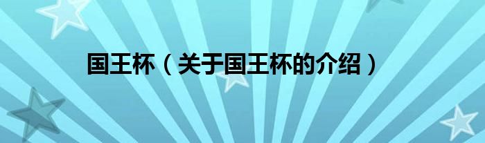 国王杯（关于国王杯的介绍）