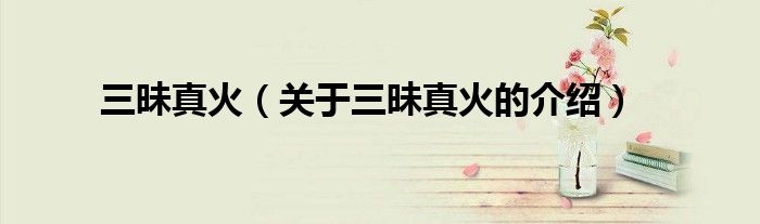 三昧真火（关于三昧真火的介绍）