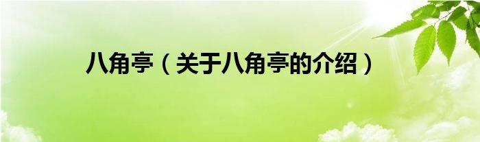 八角亭（关于八角亭的介绍）
