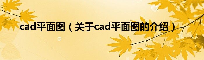 cad平面图（关于cad平面图的介绍）