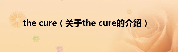 the cure（关于the cure的介绍）