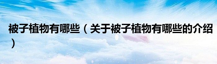 被子植物有哪些（关于被子植物有哪些的介绍）