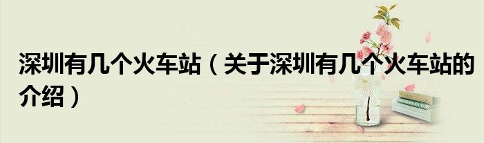 深圳有几个火车站（关于深圳有几个火车站的介绍）