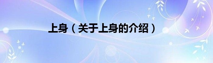 上身（关于上身的介绍）