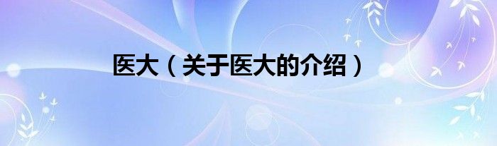 医大（关于医大的介绍）