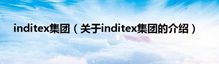 inditex集团（关于inditex集团的介绍）