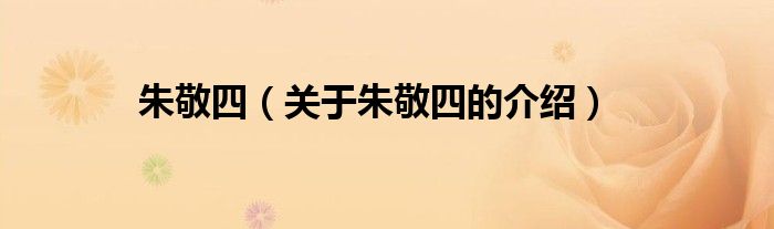 朱敬四（关于朱敬四的介绍）