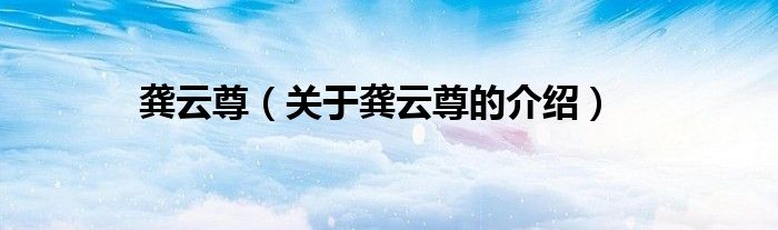 龚云尊（关于龚云尊的介绍）