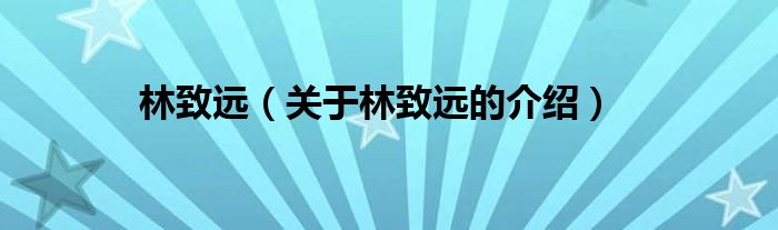 林致远（关于林致远的介绍）
