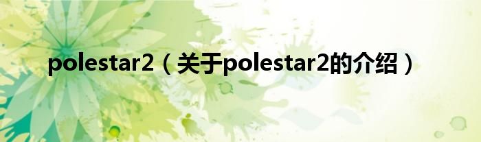polestar2（关于polestar2的介绍）