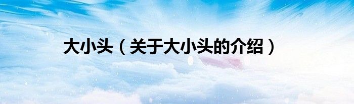大小头（关于大小头的介绍）
