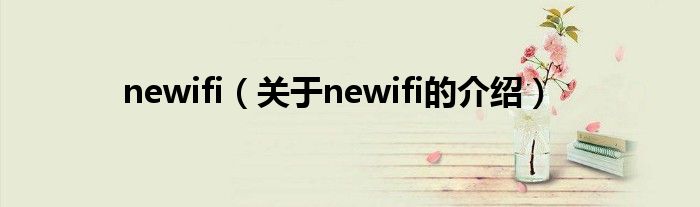 newifi（关于newifi的介绍）