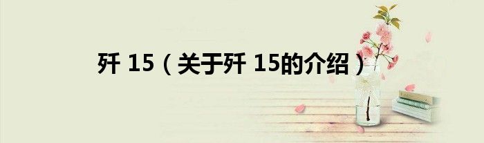 歼 15（关于歼 15的介绍）