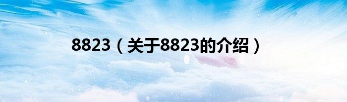 8823（关于8823的介绍）