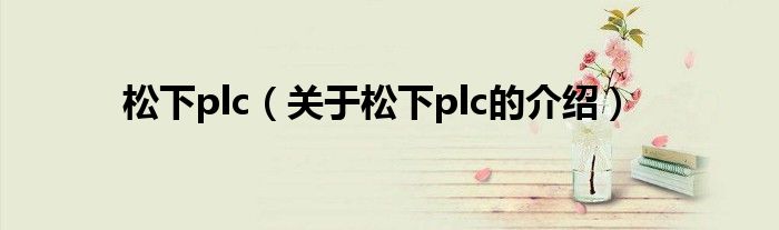 松下plc（关于松下plc的介绍）