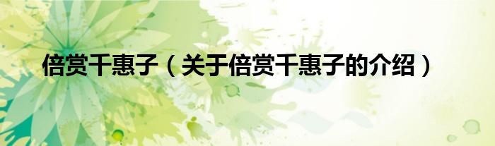 倍赏千惠子（关于倍赏千惠子的介绍）